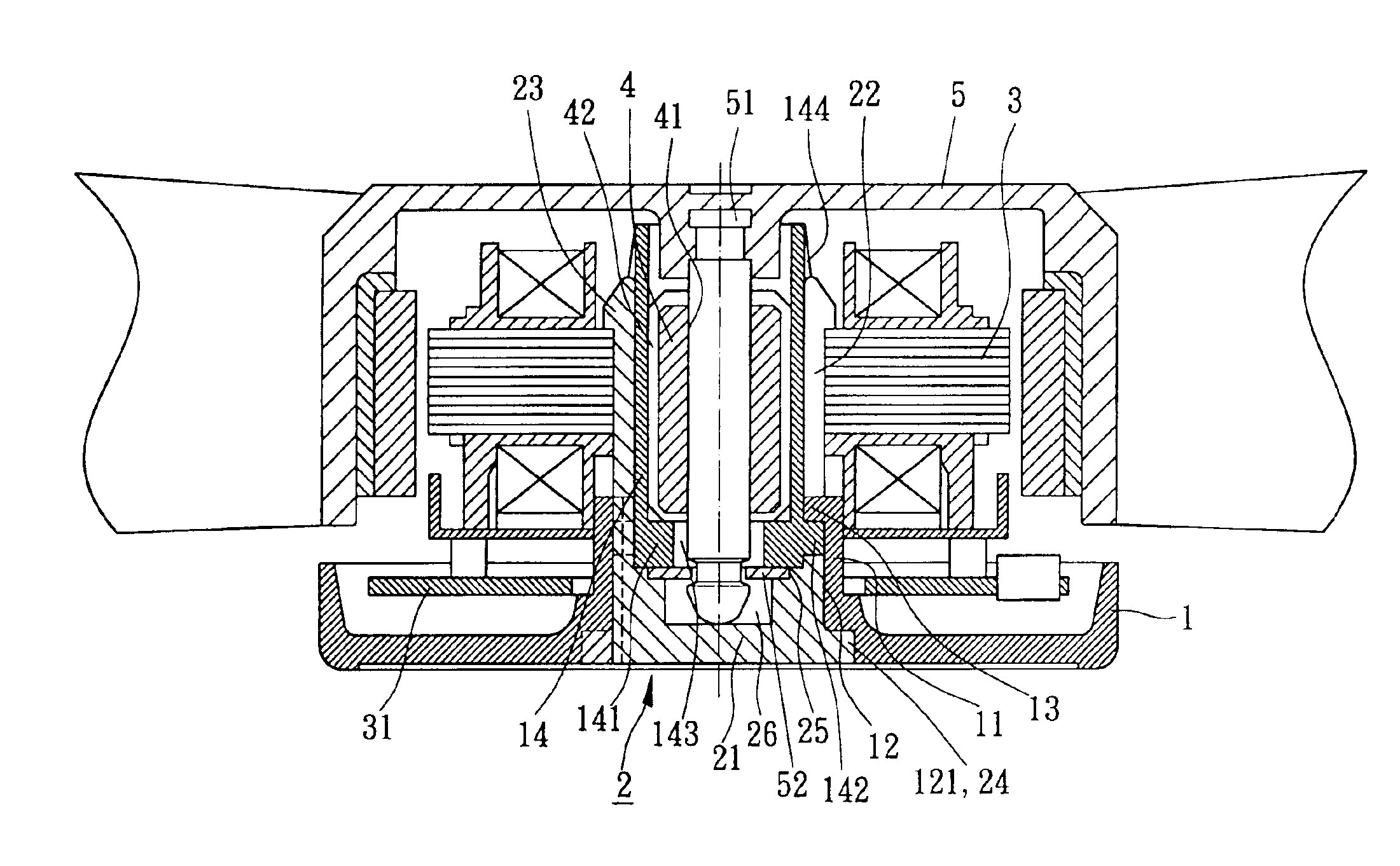 Axial tube assembly of a motor