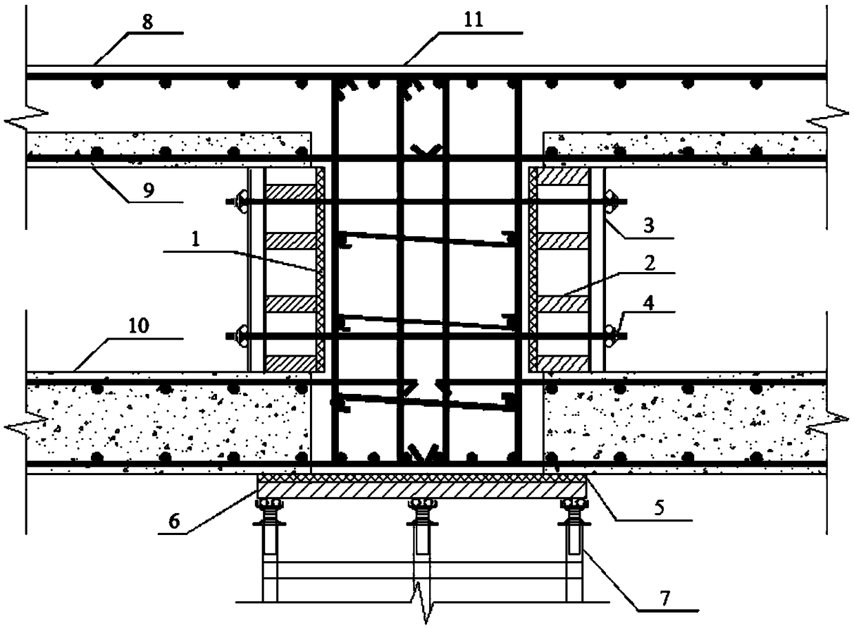 Construction method and device of reinforced concrete double-layer plates