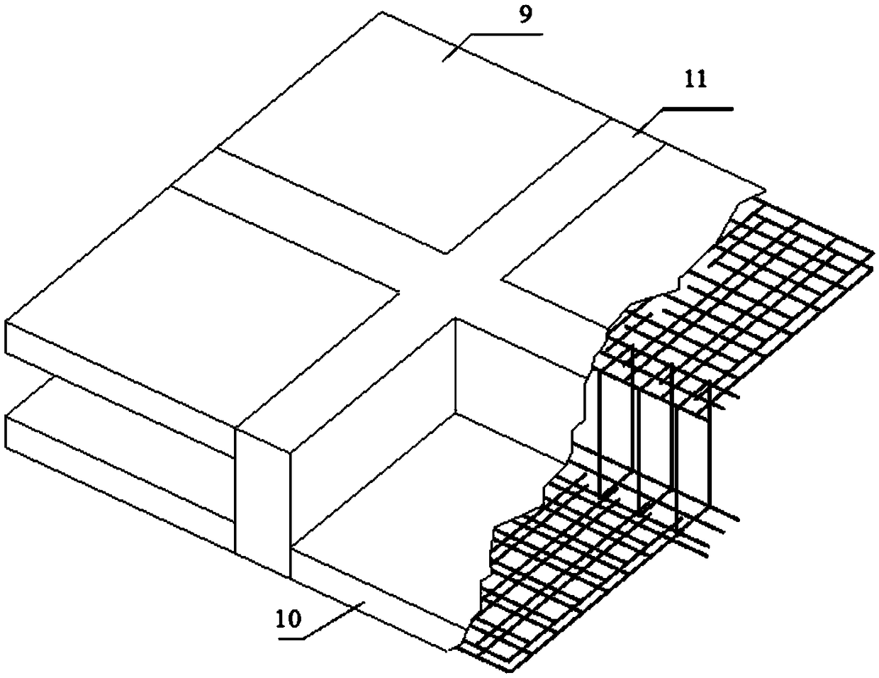 Construction method and device of reinforced concrete double-layer plates