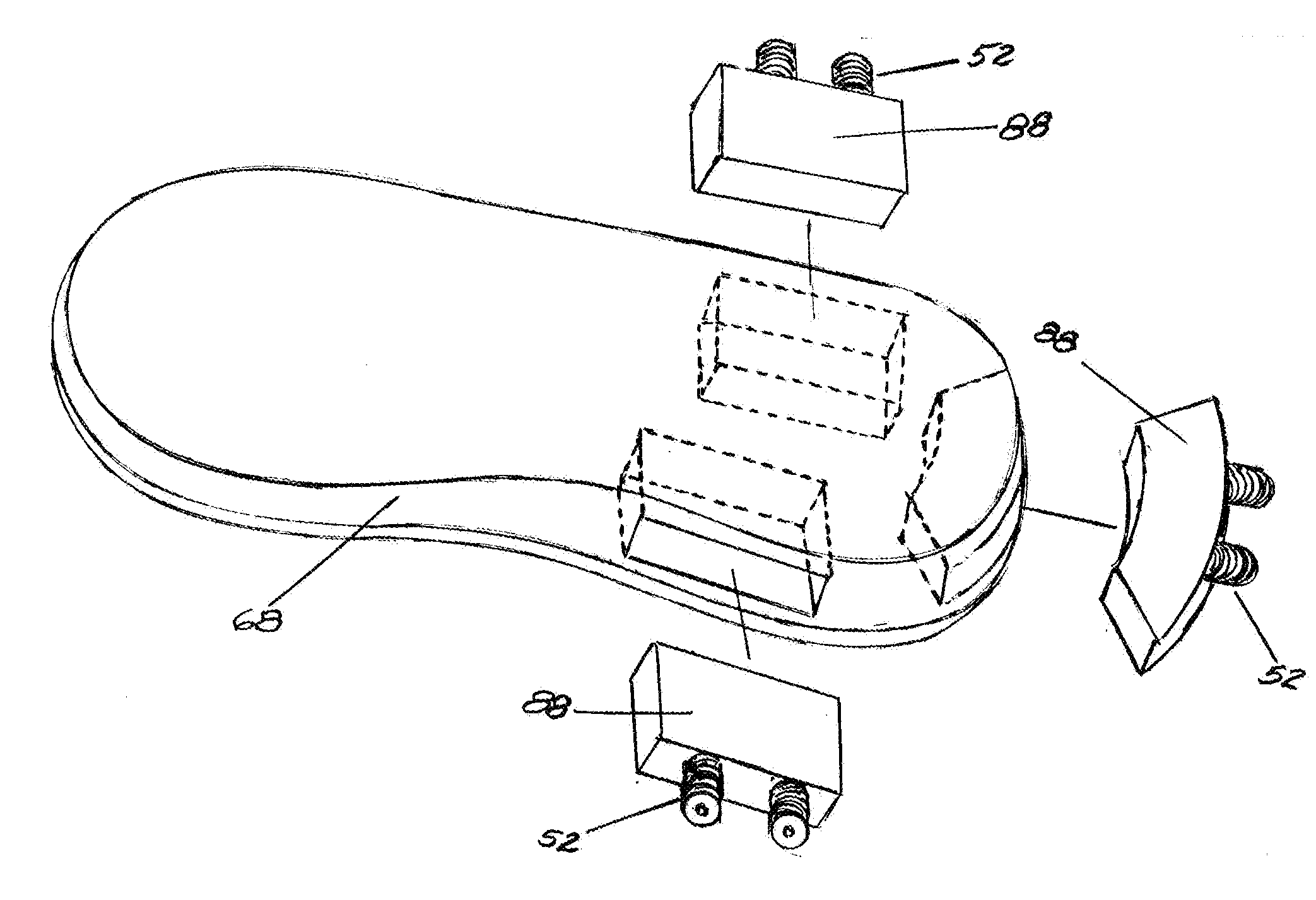 Multi-directional support system with flex support bars for use on footwear