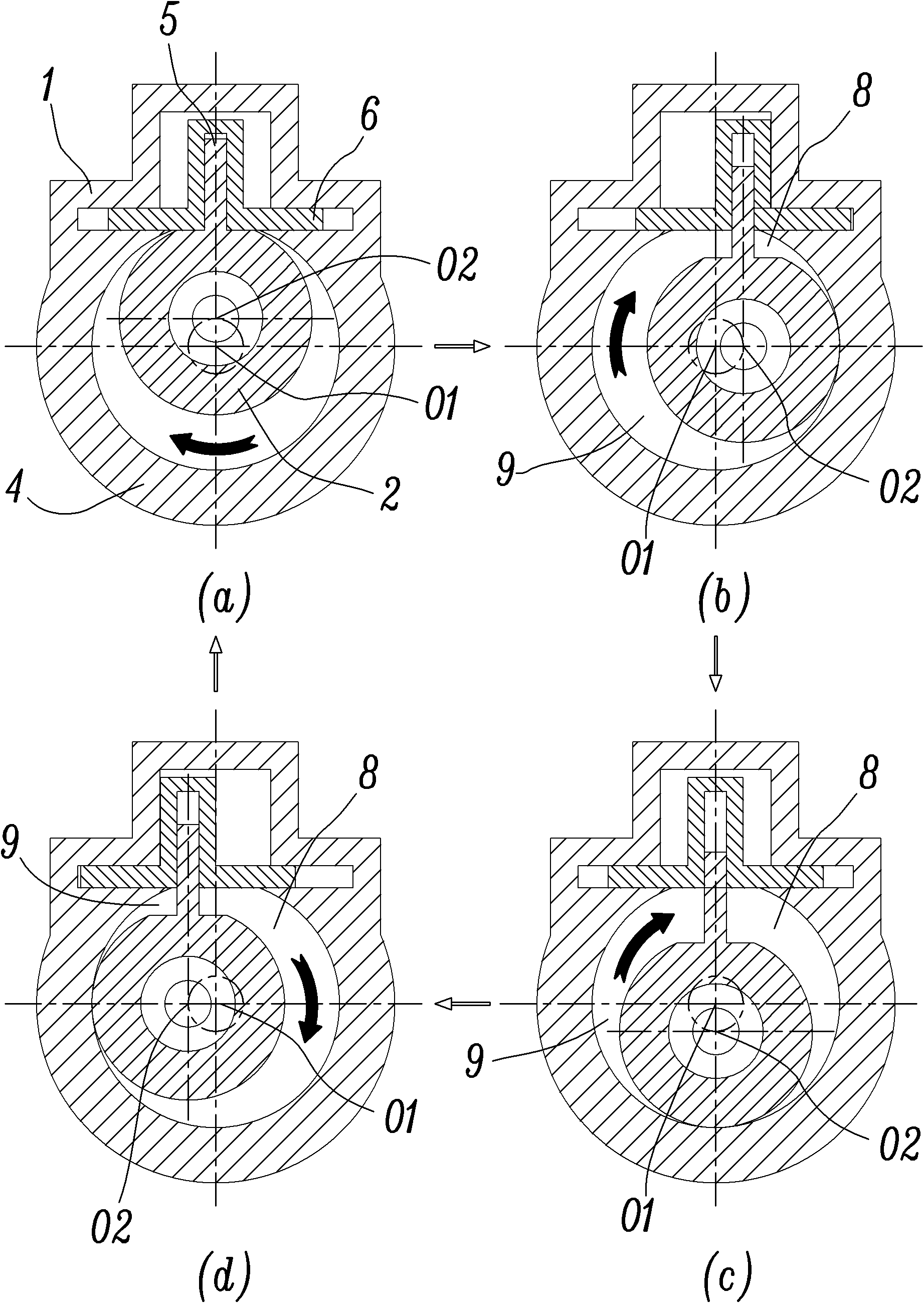 Parallel move rotor type capacity-varied device