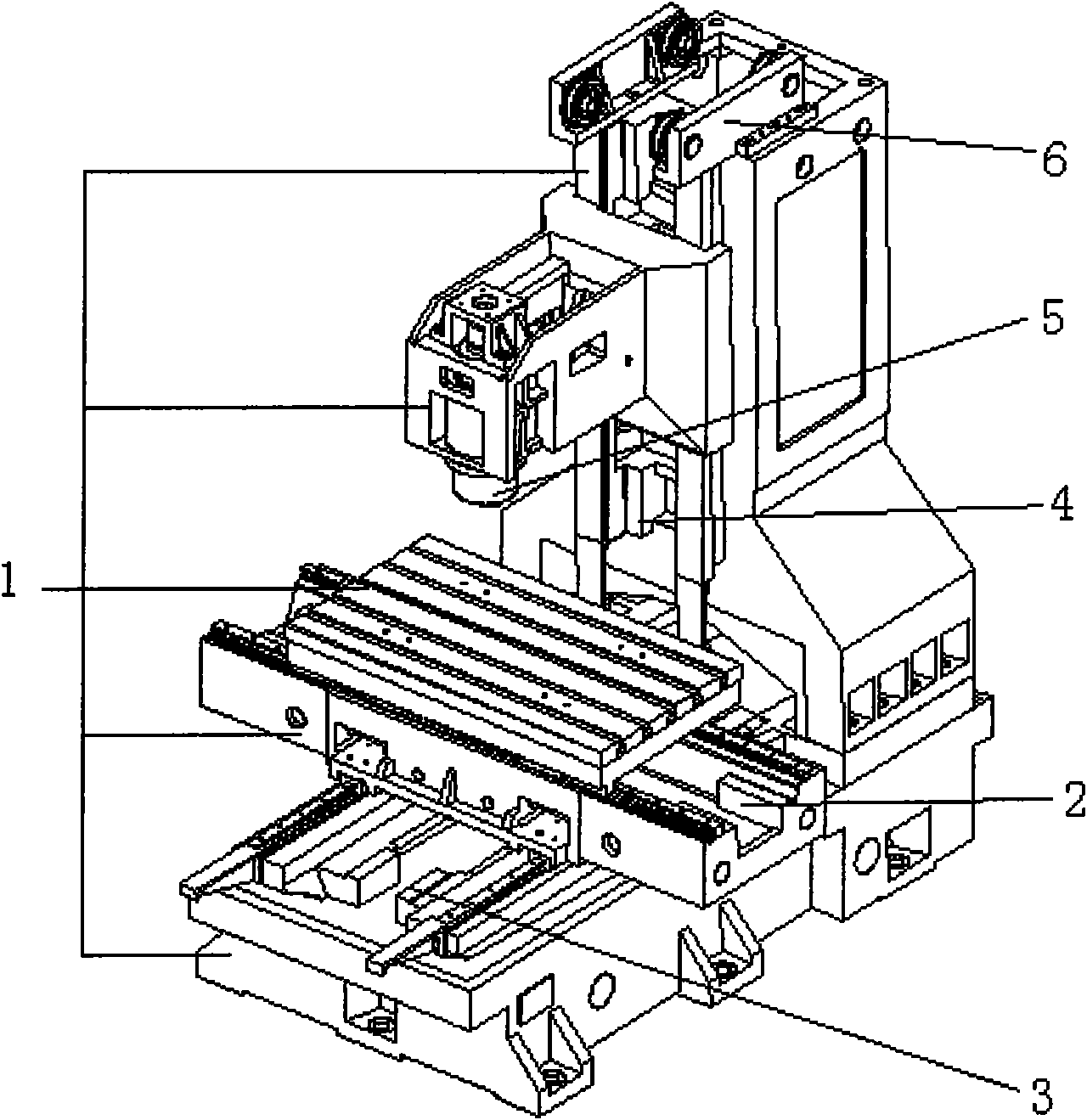 Three-axis servo feed transmission structure of machining center