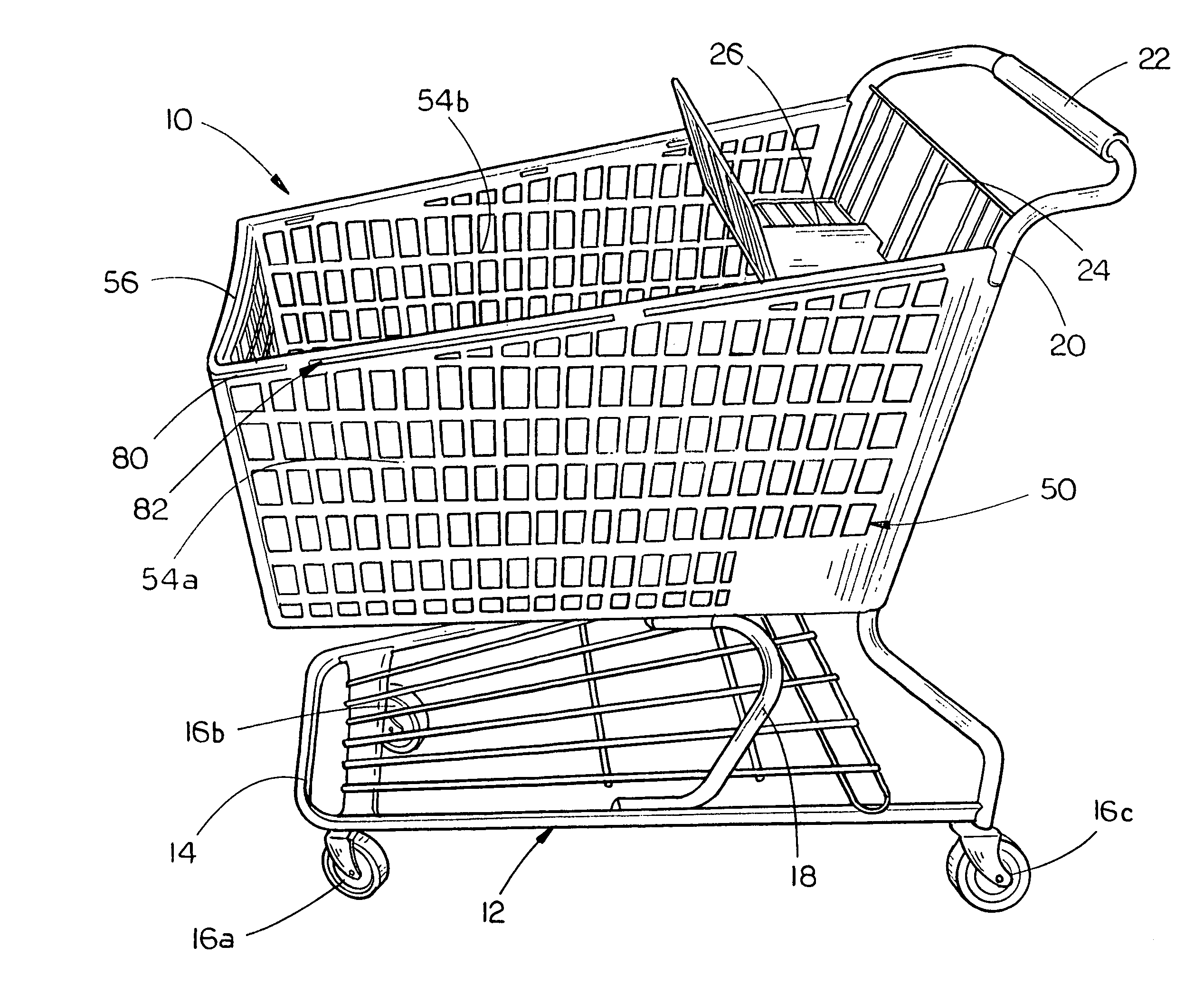 Plastic basket shopping cart