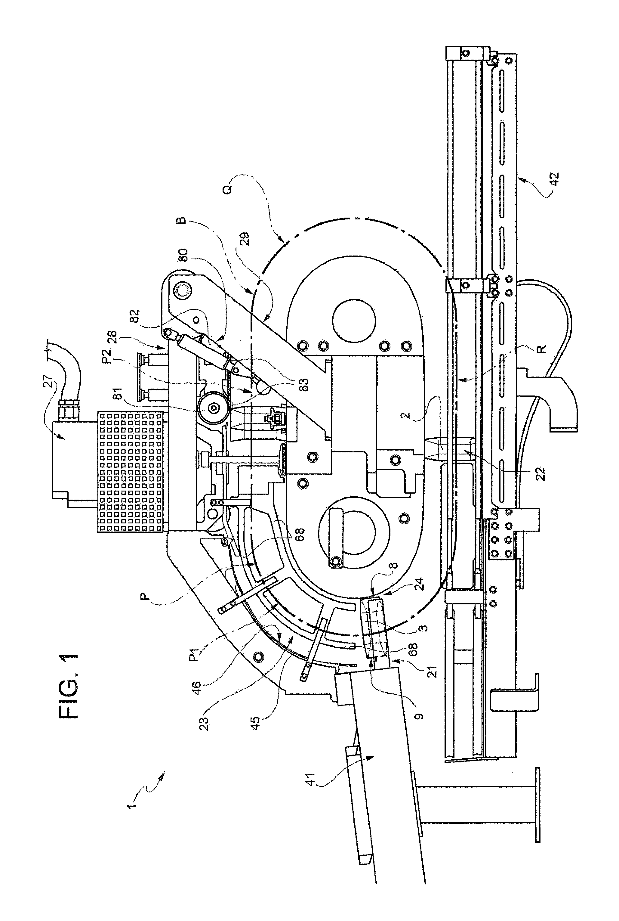 Conveyor for an article handling unit, in particular for a folding unit for producing packages of pourable food products