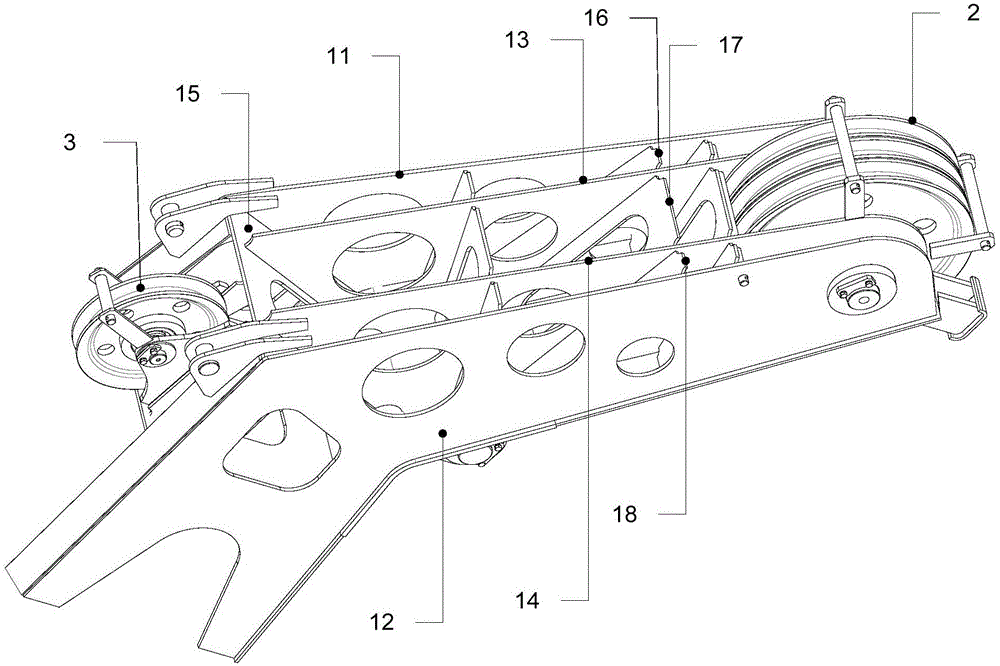 Cantilever crane gooseneck boom for dynamic compaction machine and dynamic compaction machine