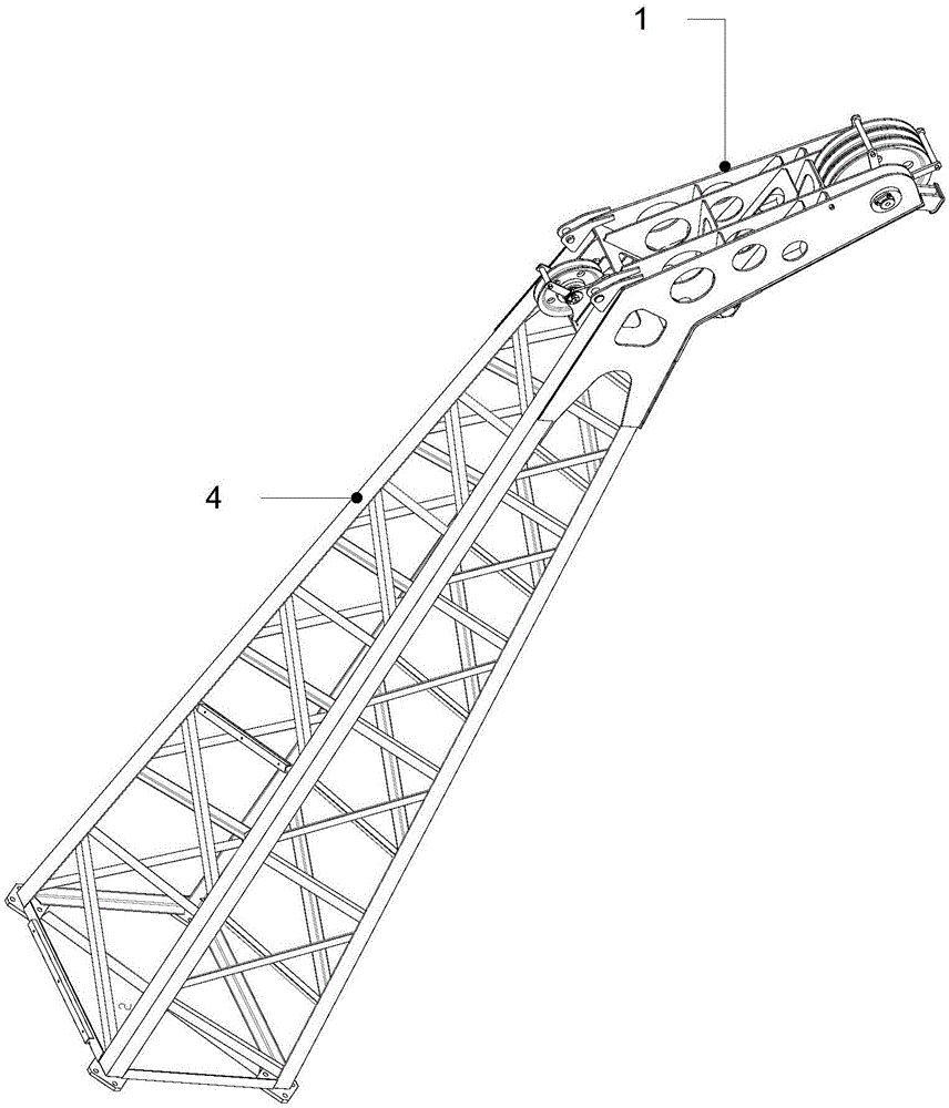 Cantilever crane gooseneck boom for dynamic compaction machine and dynamic compaction machine