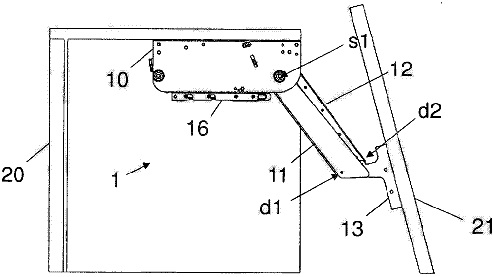 Supporting device for a furniture flap