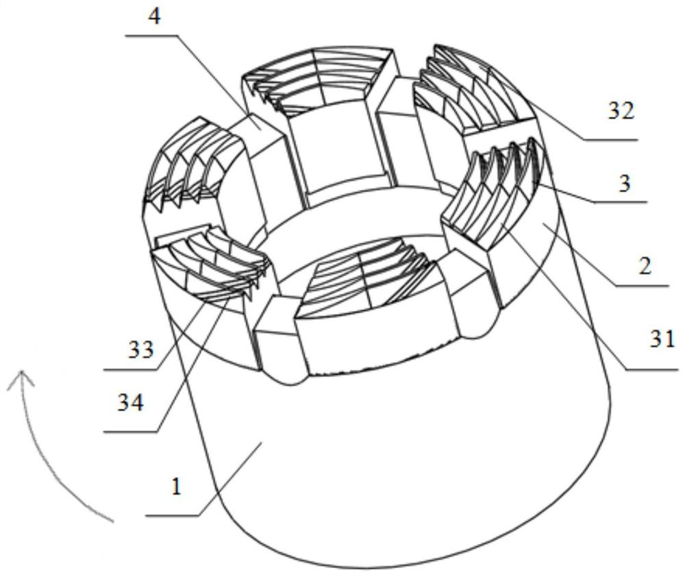 Diamond drill bit for drilling fractured hard rock stratum