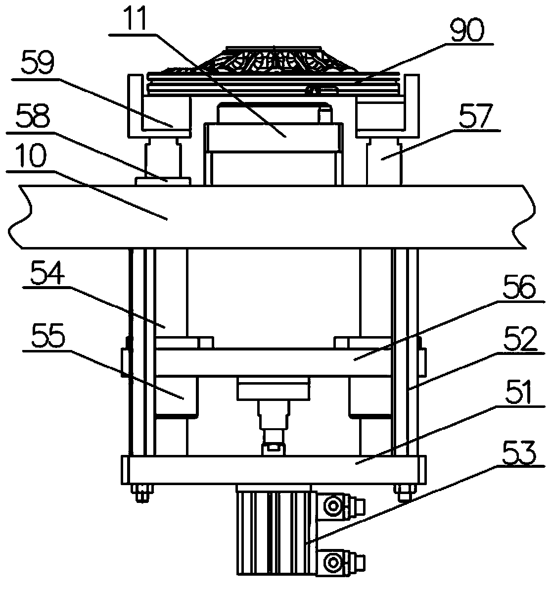 Automatic material discharging mechanism of bush press-in machine