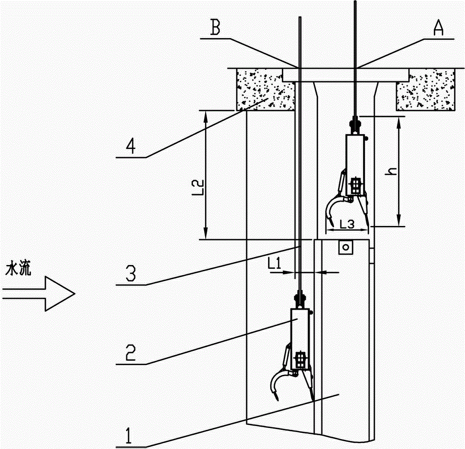 Method for removing dirt on surface of trash rack in narrow trash rack hole