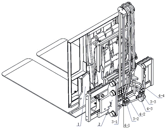 Hydraulic combining system for pusher and side shifter of forklift