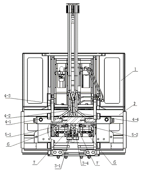 Hydraulic combining system for pusher and side shifter of forklift