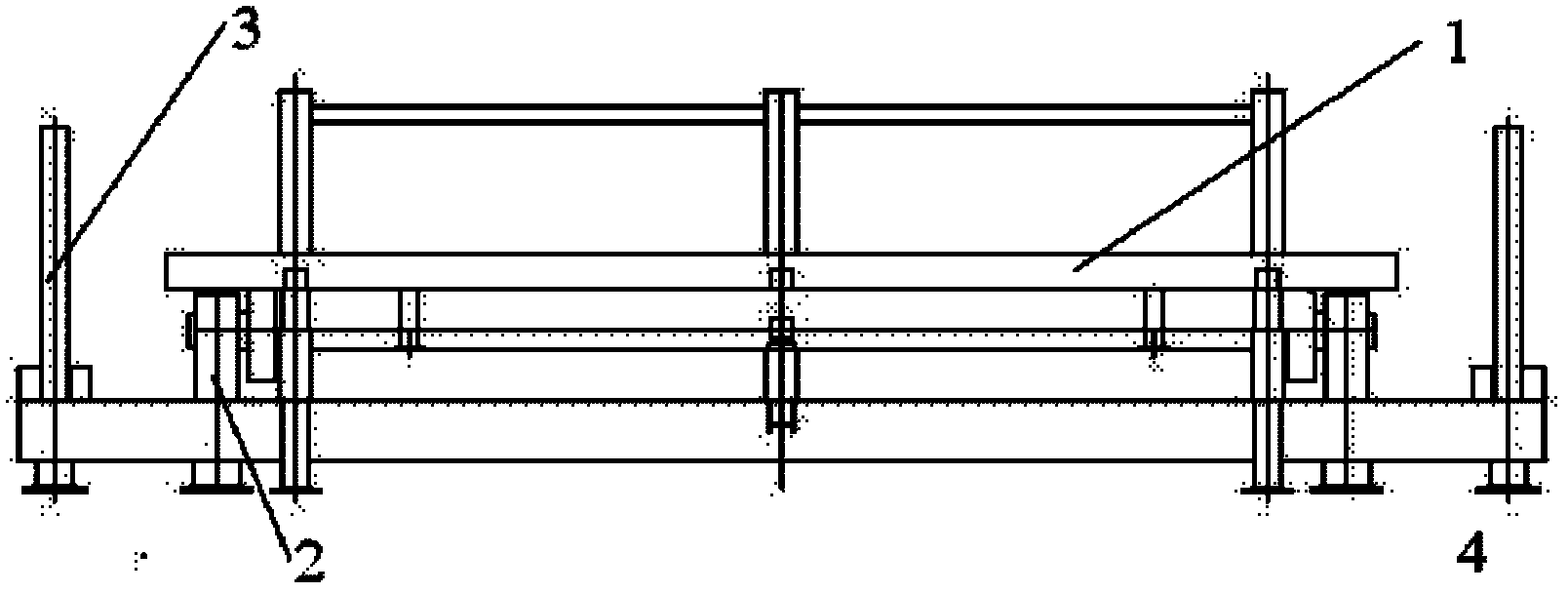 Overturning table in concrete manufacturing equipment