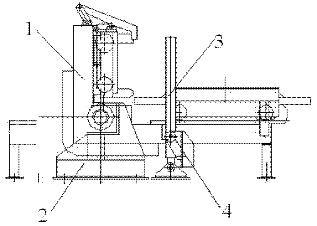 Overturning table in concrete manufacturing equipment