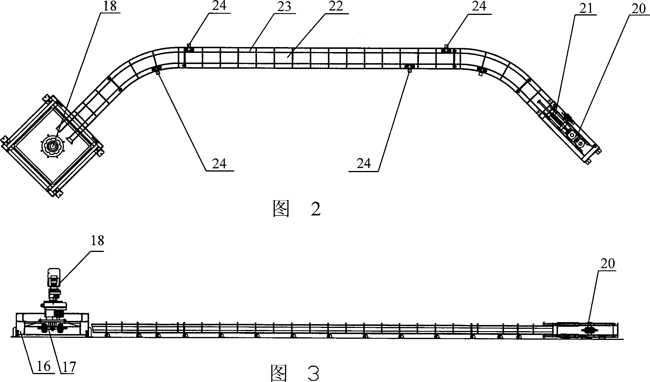 Unitization bogie chain side-pulling delivery system