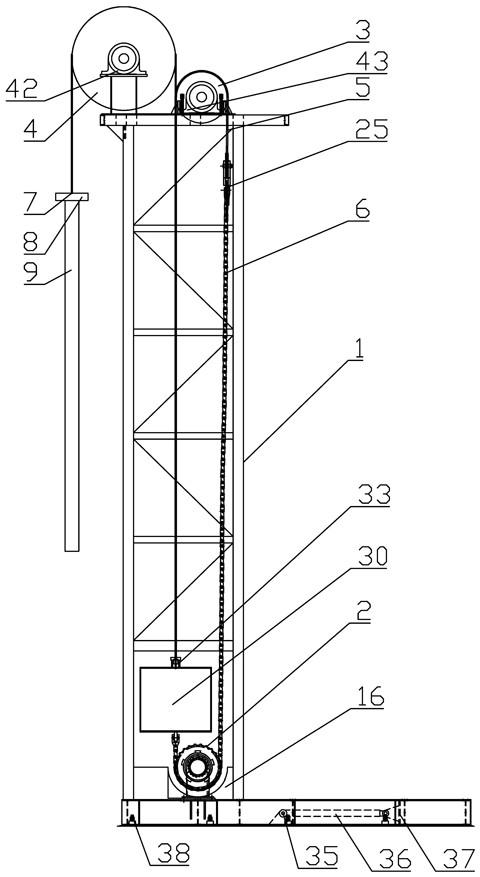 Automatic stroke number setting vertical oil pumping unit and automatic stroke number setting control method of oil pumping unit