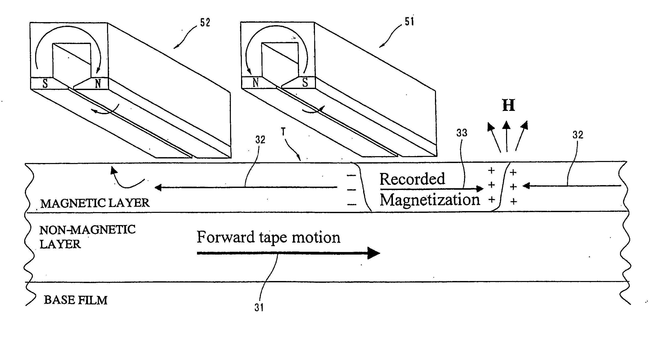 Recording method for magnetic recording medium, recording device for magnetic recording medium and magnetic recording medium