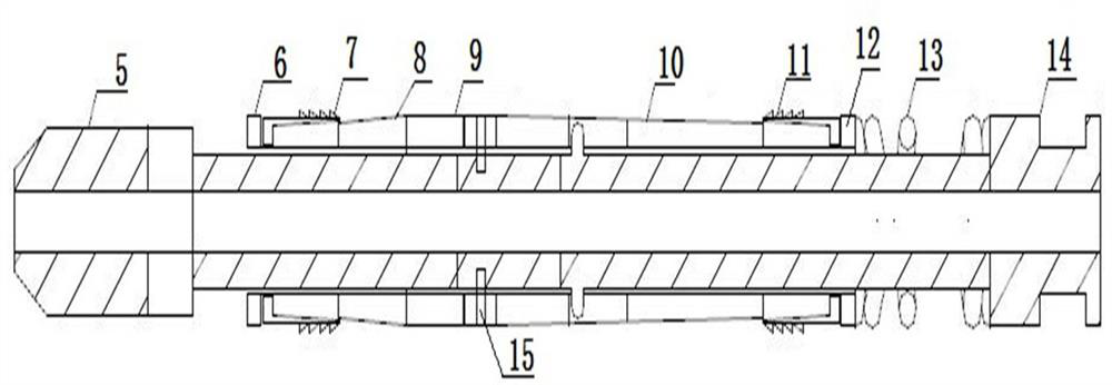 A two-way slip sealing oil pipe coupling clamping device and its construction method