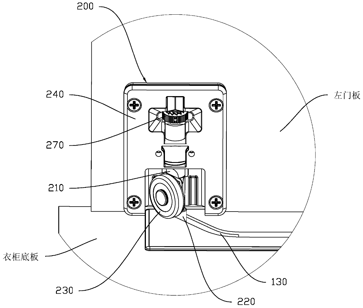 Sliding door pulley rail assembly