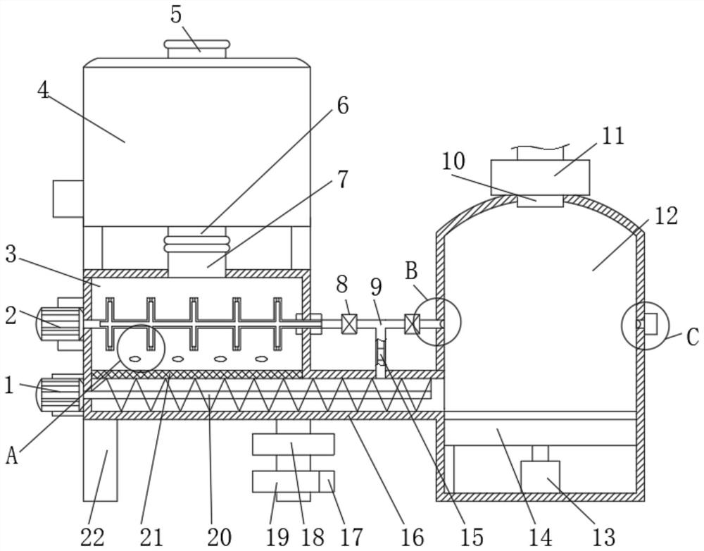 Separating and drying device for preparing basic cupric carbonate from copper-containing etching waste liquid