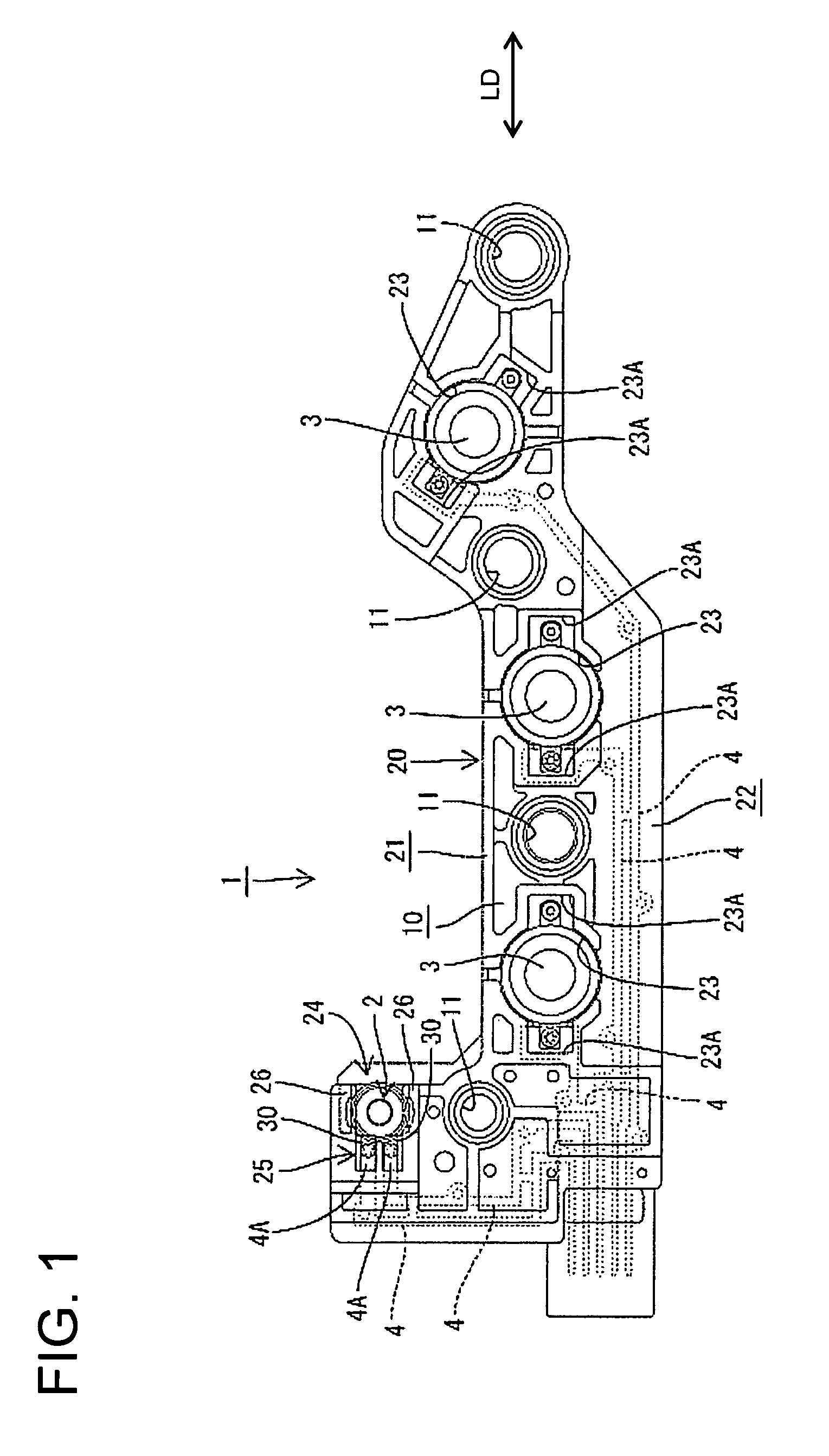 Resin molded component fitted with a metal plate and molding method therefor