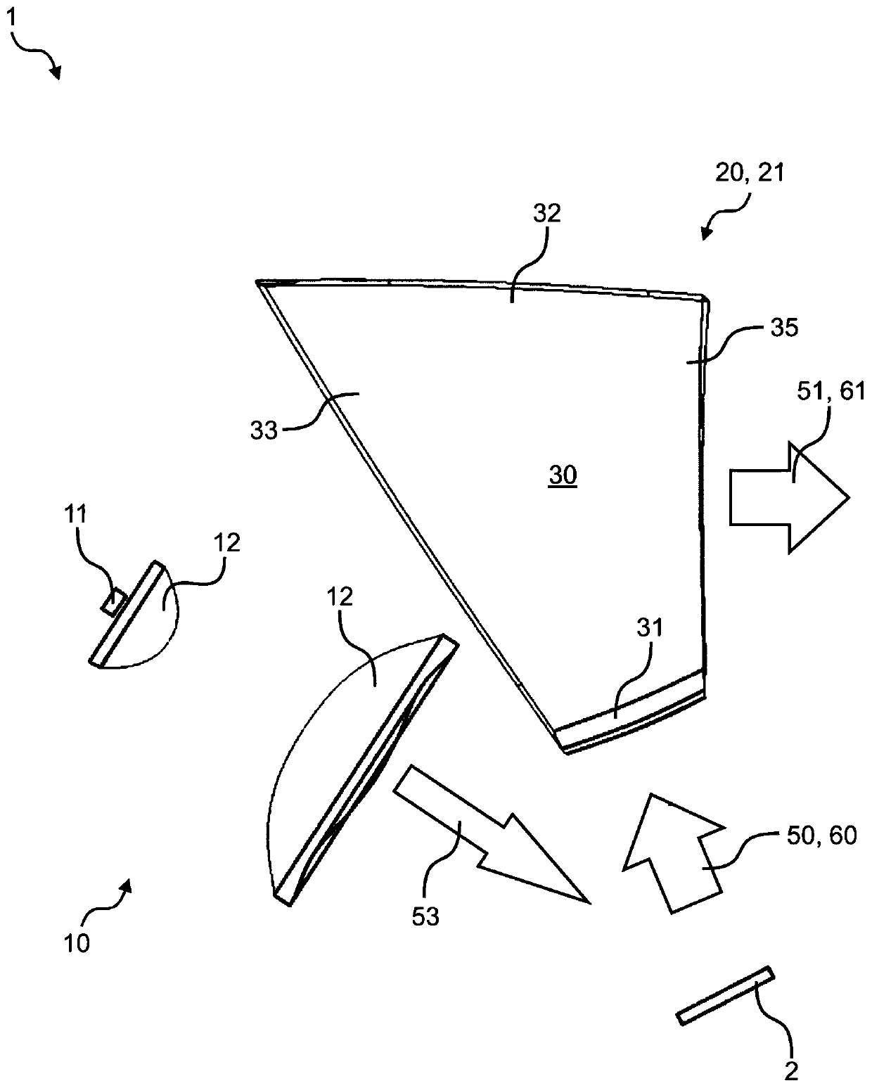 A projection unit and a headlamp