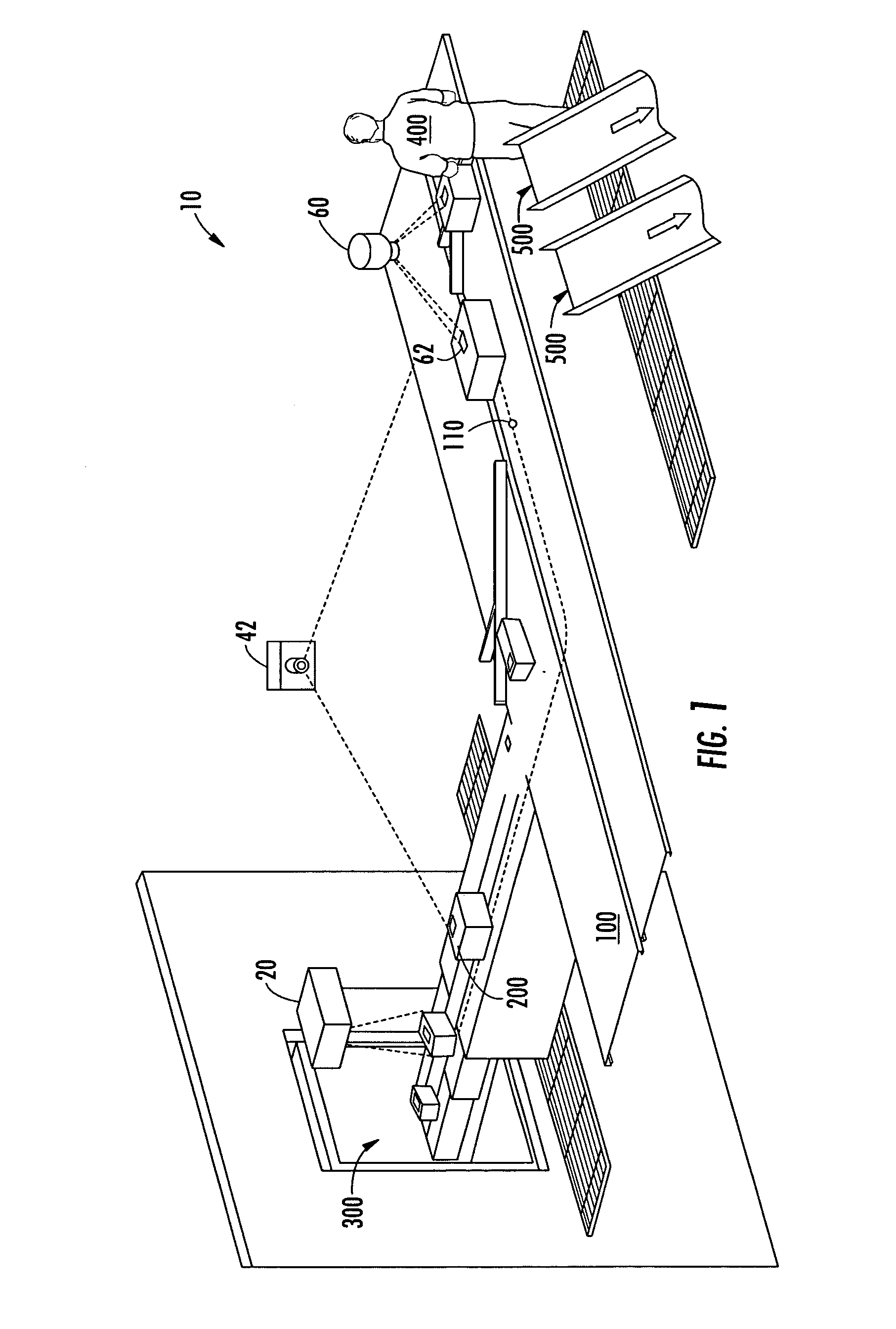 System for projecting a handling instruction onto a moving item or parcel