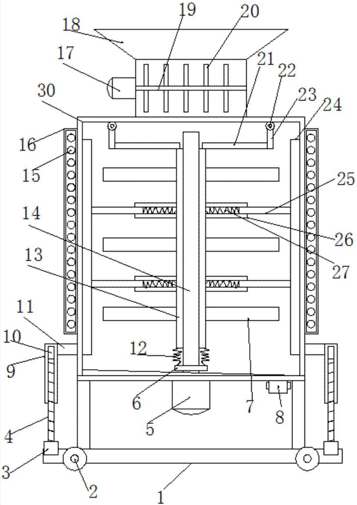 Poultry feed stirring device