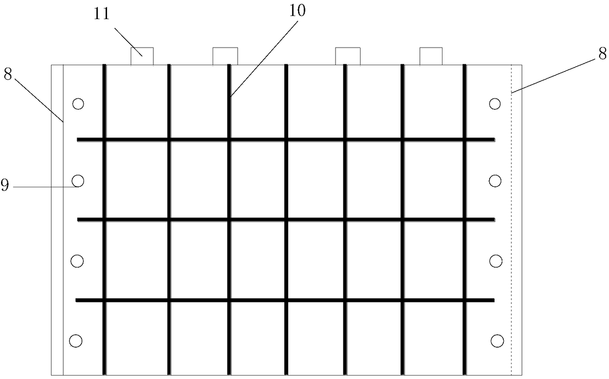 Prefabricated thin concrete slab formwork structure and construction method