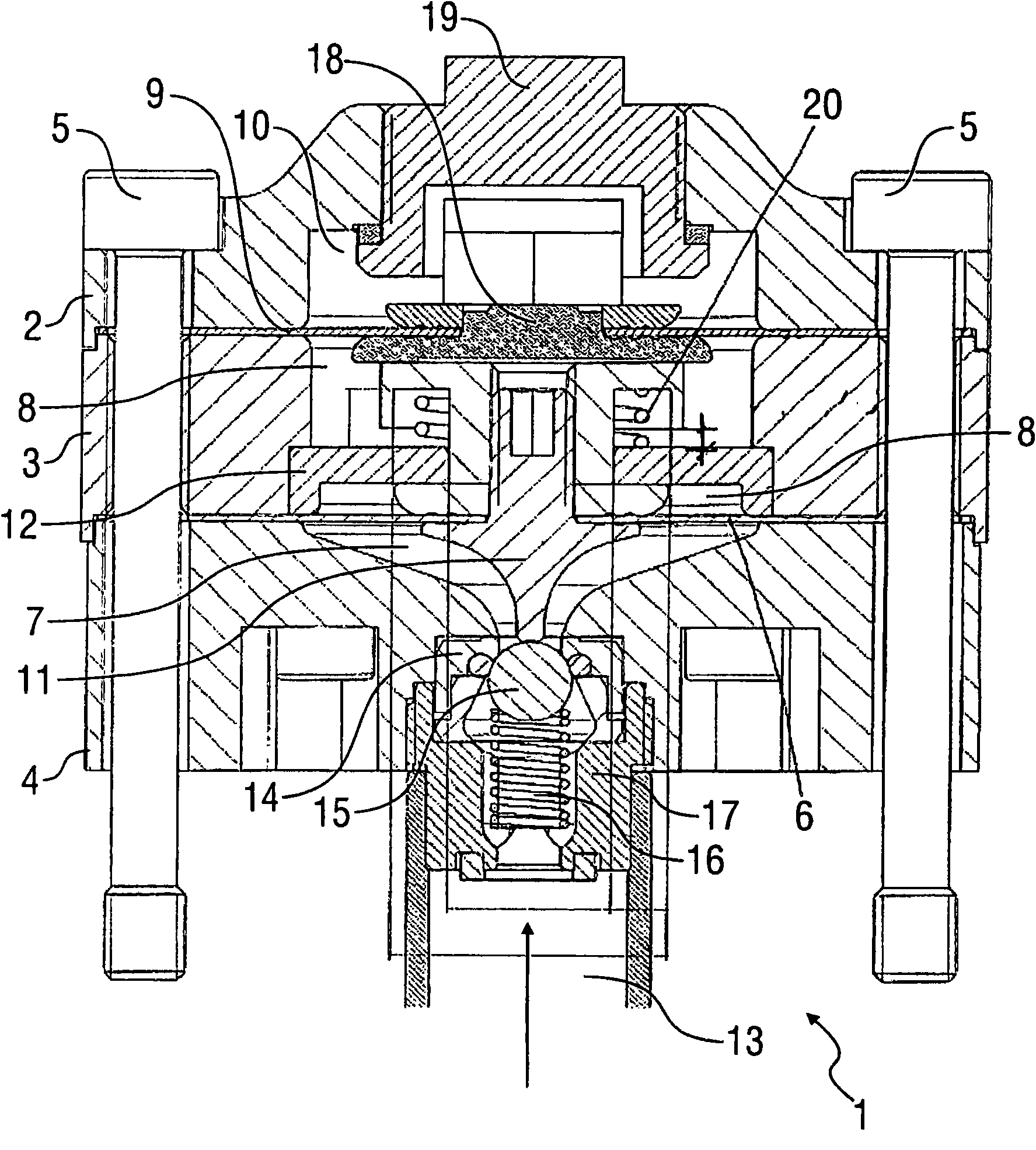 Pressure-actuated member, in particular paint pressure controller or coating agent valve