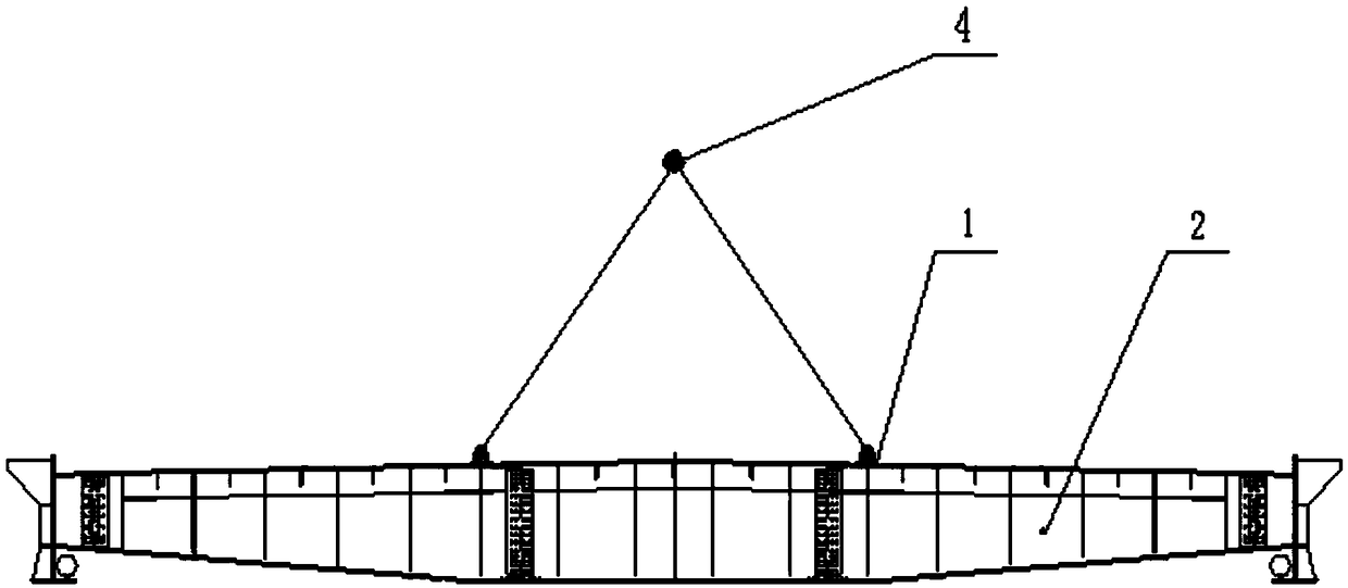 Steel truss girder unit lifting method used in lifting mode of single lifting point