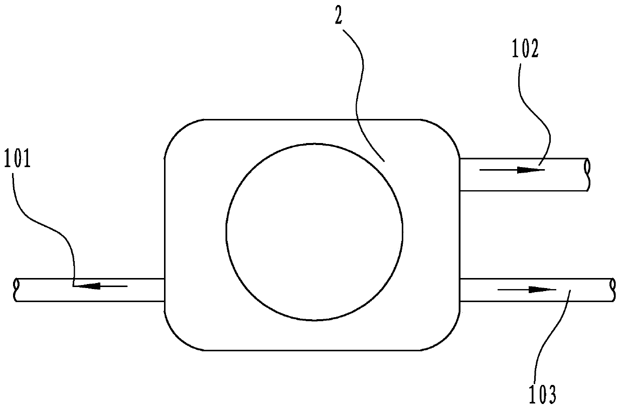 Structural design for eliminating abnormal waterflow sound of heat exchanger of automobile