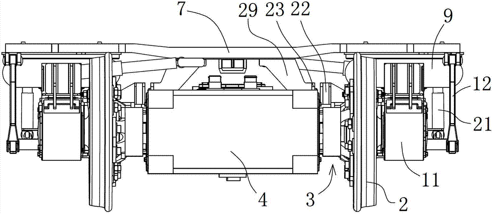 Direct-driving type bogie structure