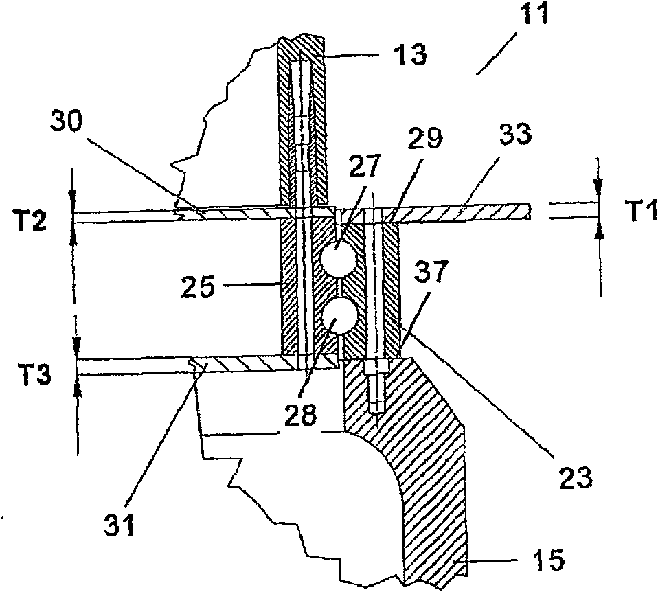 Reinforced bearing for a wind-power generator blade