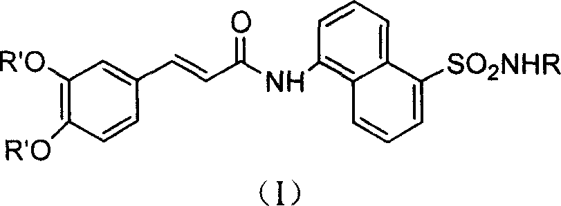 Coffee acyl naphthalene sulfonamides compound and method for preparing the same and anti-HIV conformity enzyme action