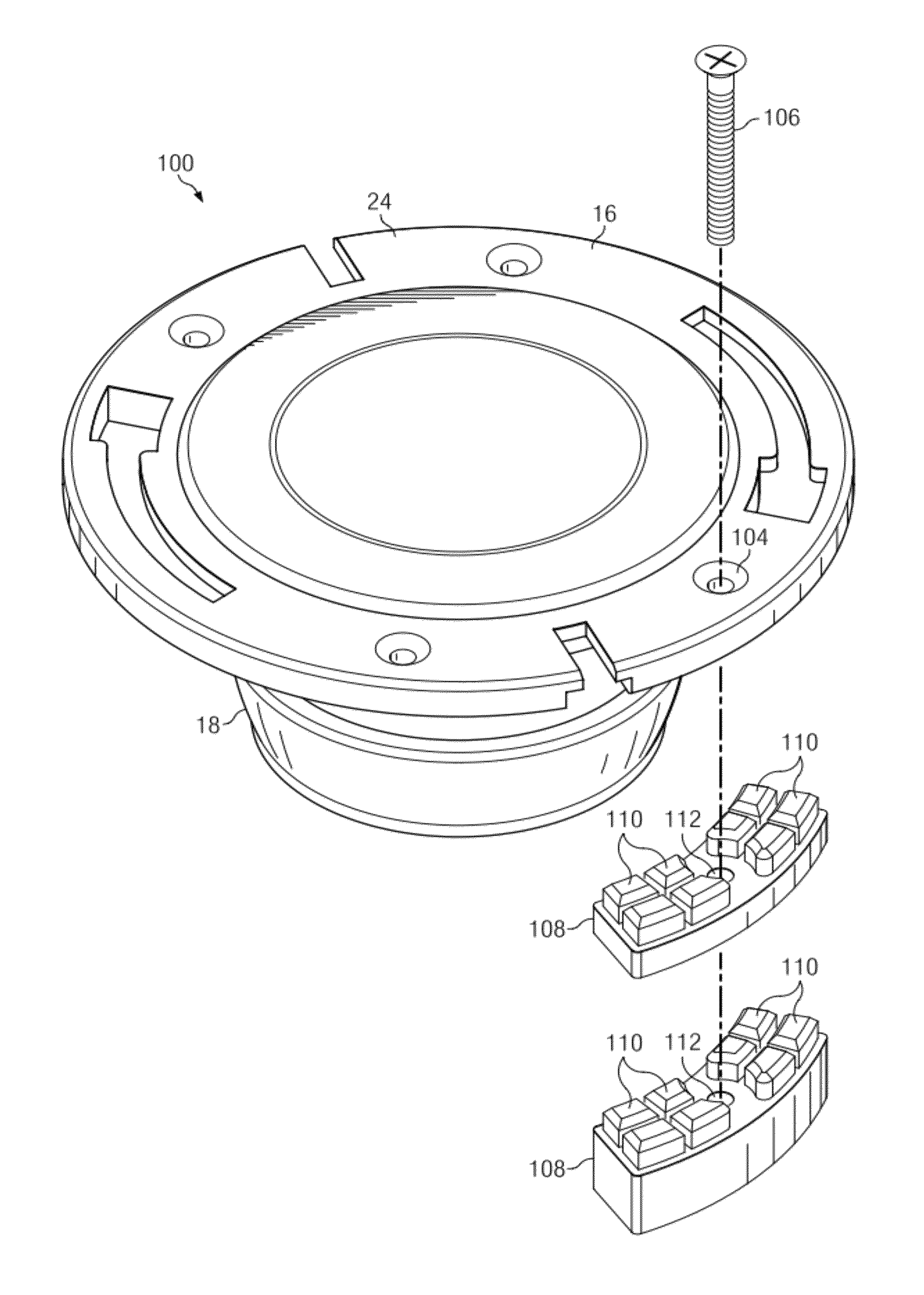 Flange system with modular spacers