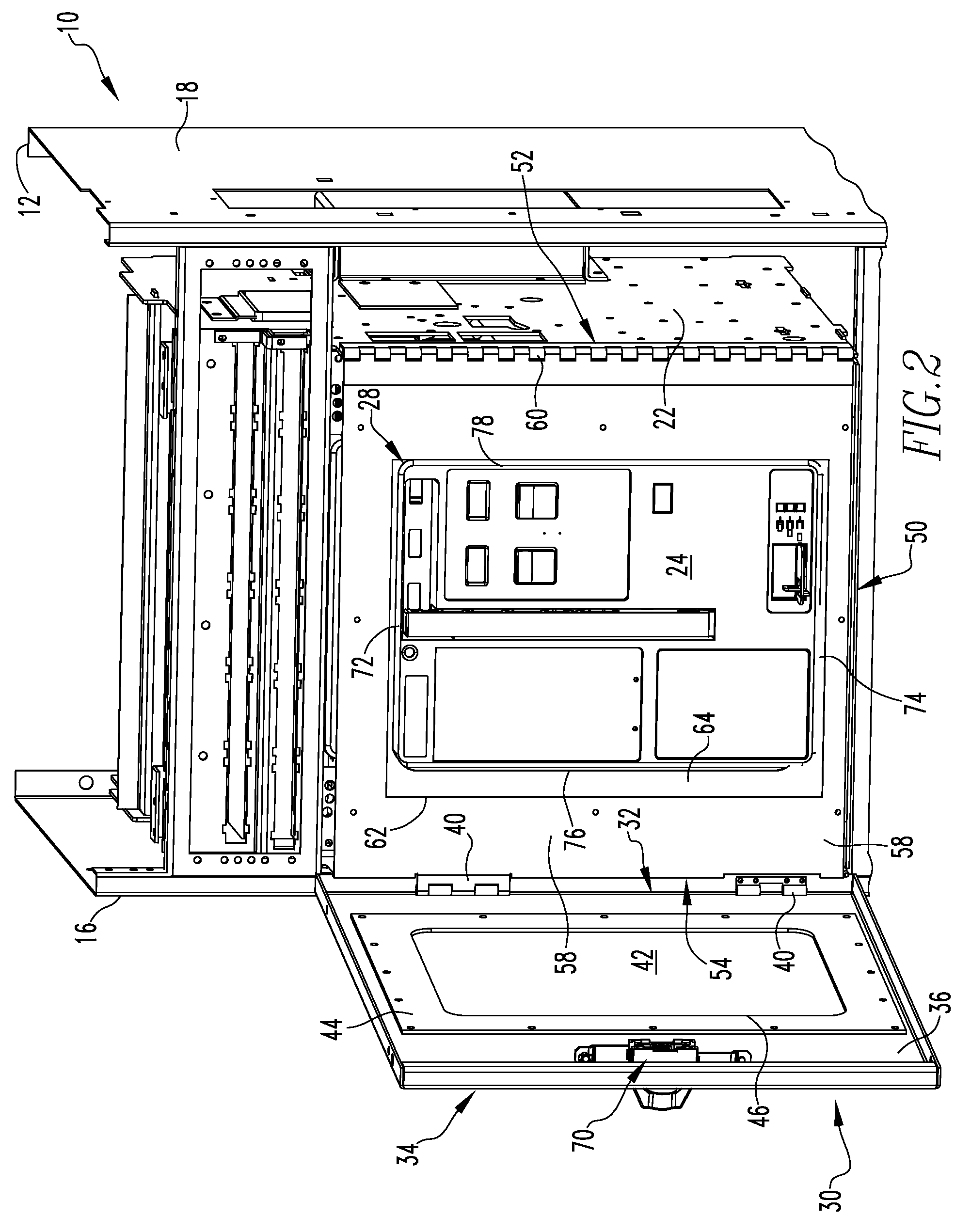 Electrical cabinet assembly and seal assembly therefor