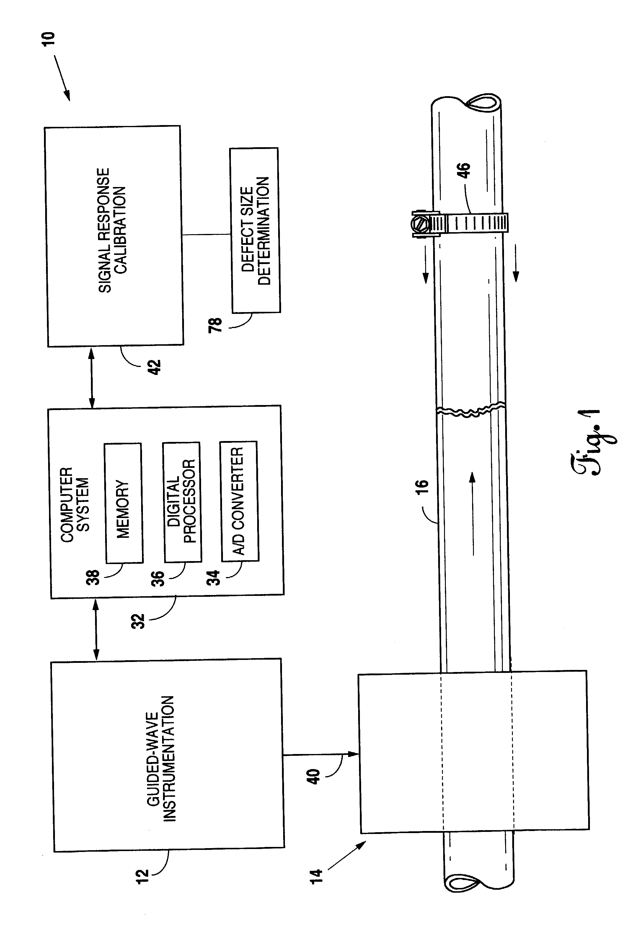 Calibration method and device for long range guided wave inspection of piping