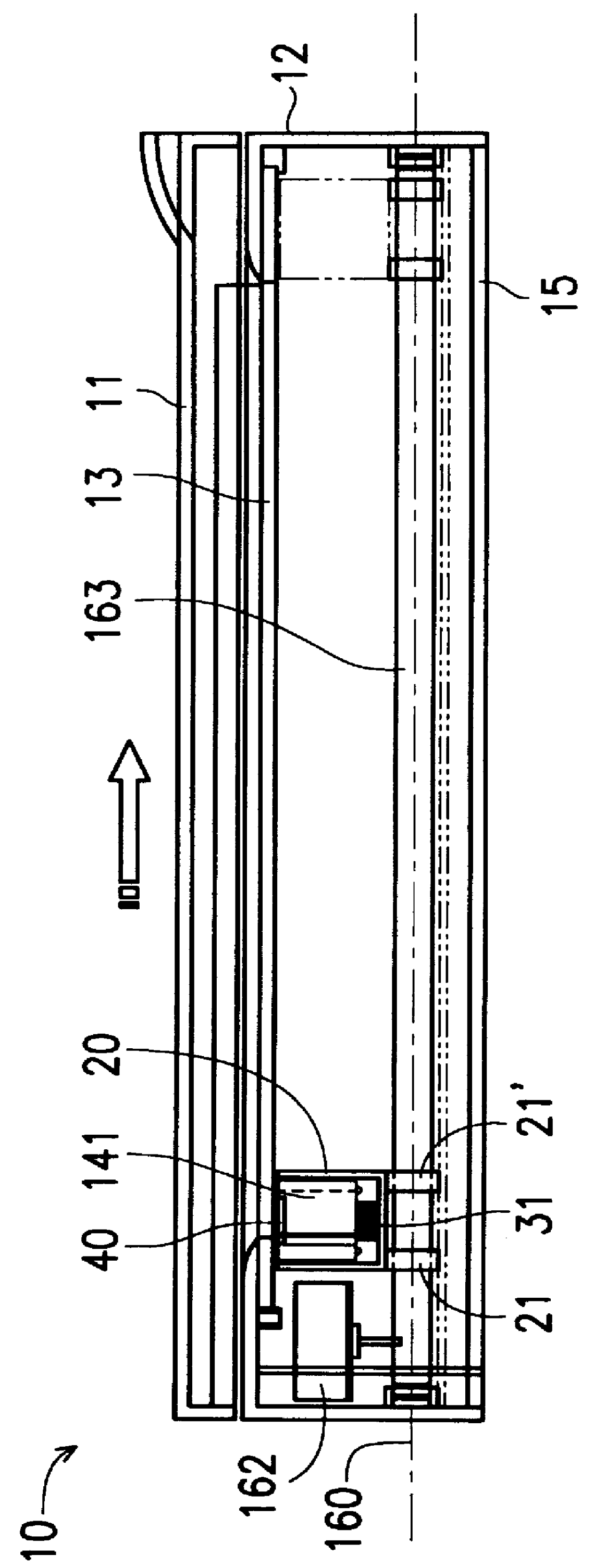 Device for holding and moving a contact image sensor