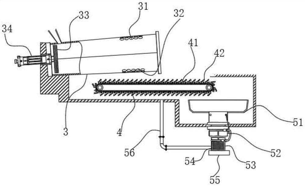 A two-way separation device for walnut shell kernel drum