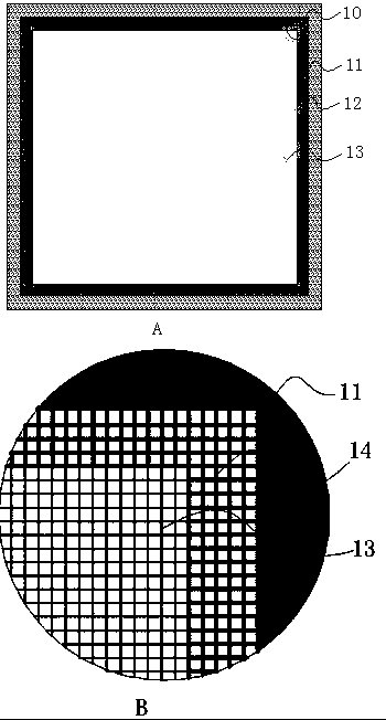 Corner transition structure for flat silk screen