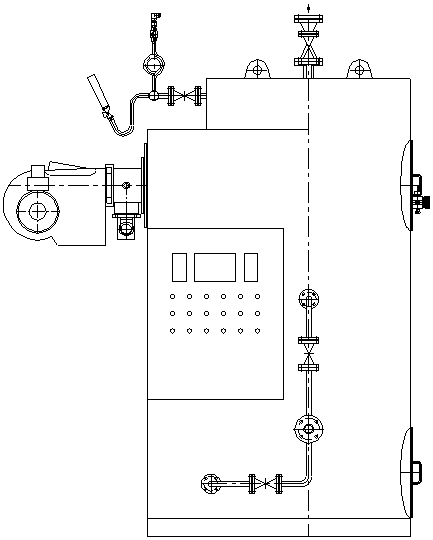 Vertical full premix gas steam or hot water boiler