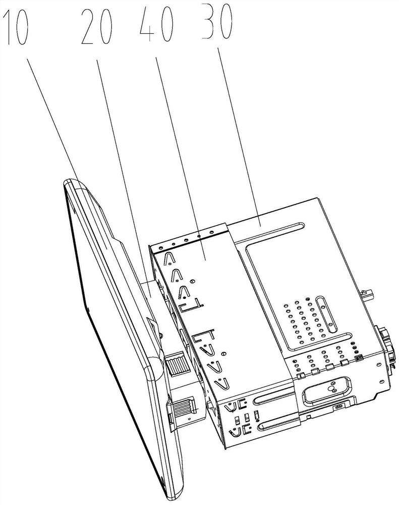 Three-way adjusting, mounting and fixing device for vehicle-mounted navigation equipment
