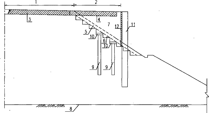 Method for splicing highfill roadbed by adopting pile-sheet retaining wall