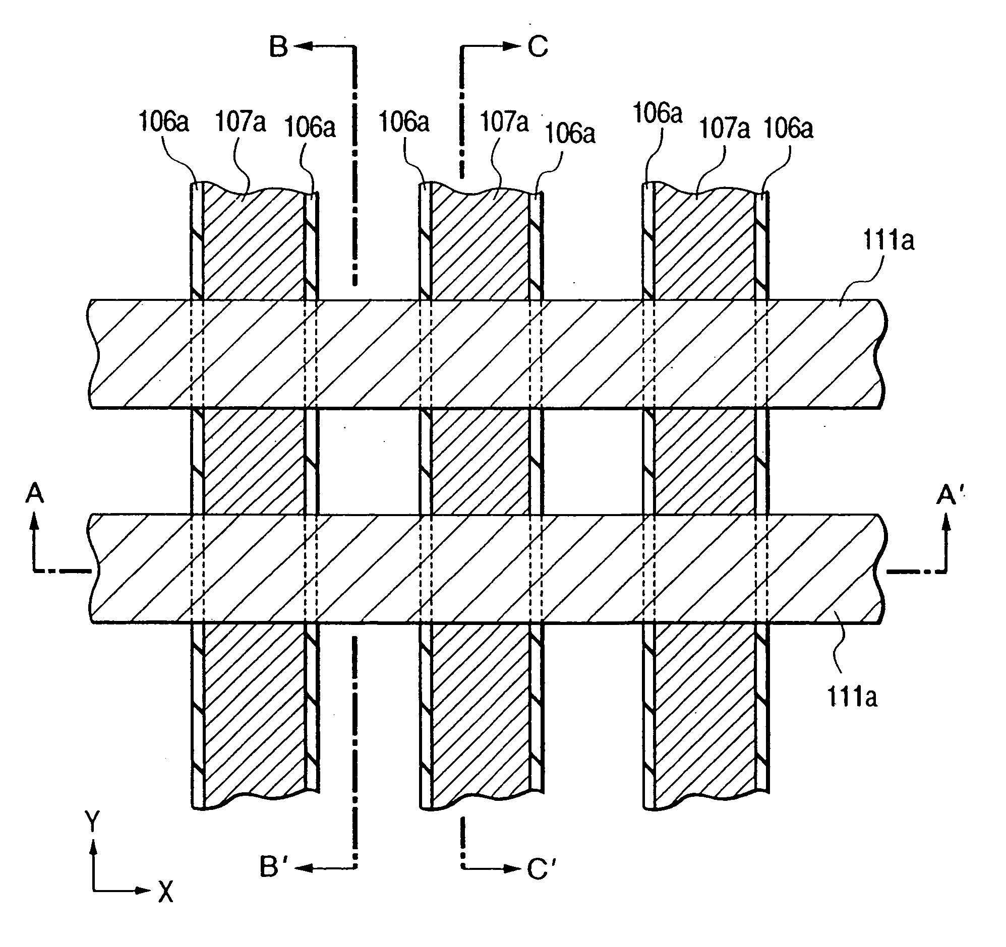 Semiconductor integrated circuit device including first, second and third gates