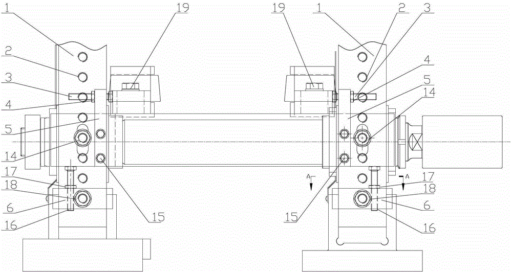 A side vertical roller frame of a guide column type pipe welding machine