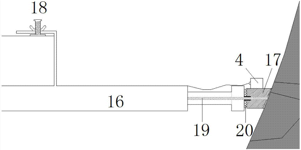 Mounting device and method of a tbm seismic wave advanced forecasting instrument