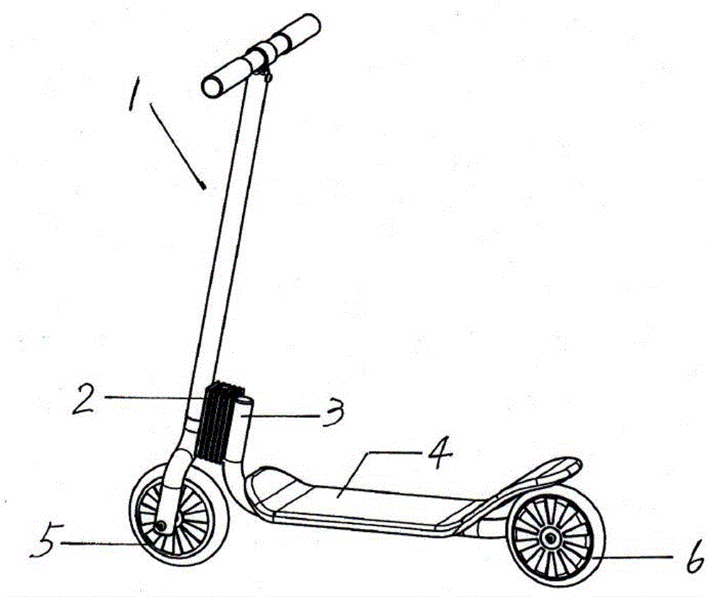 Children two-wheeled vertical scooter