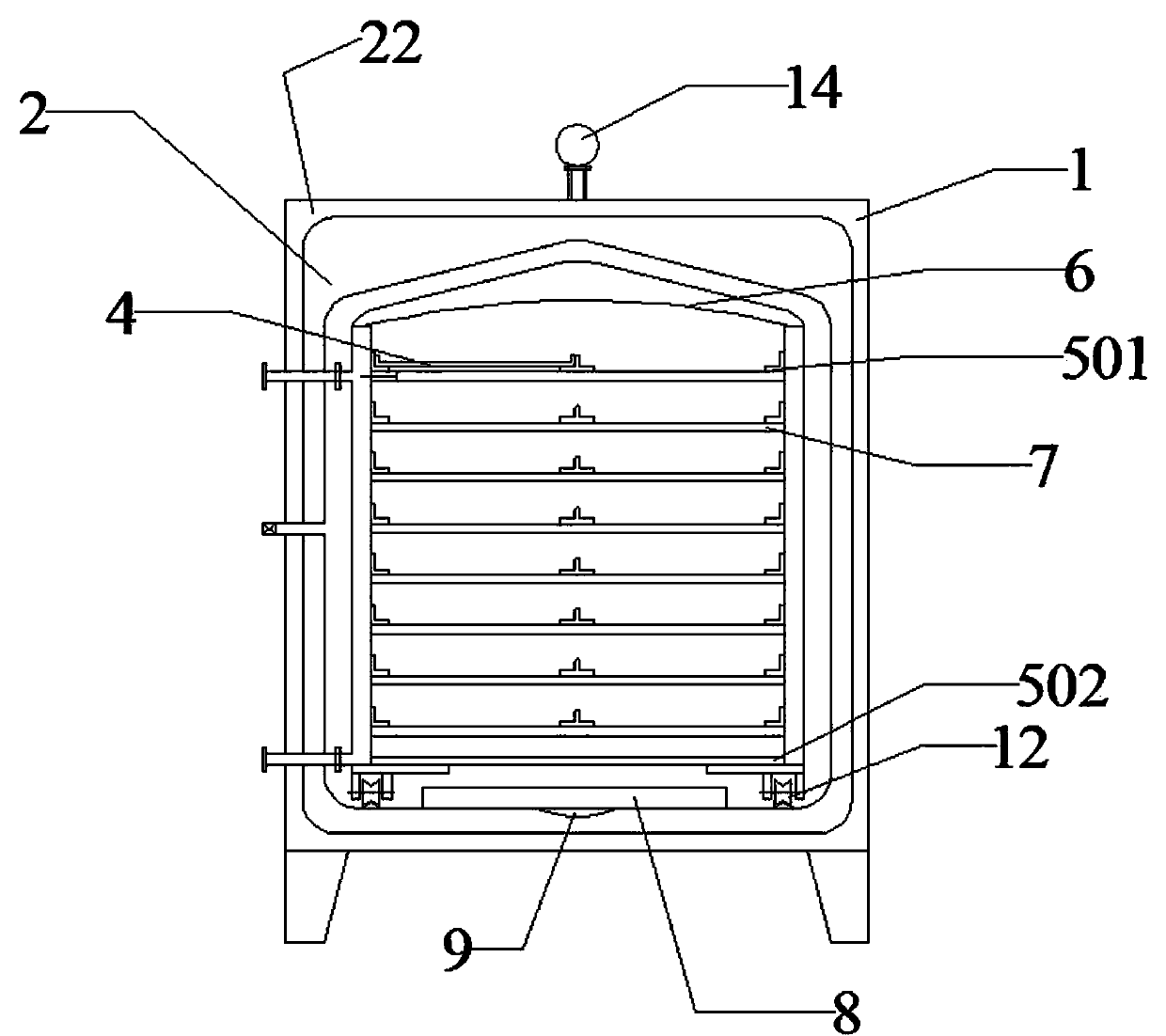 Low-temperature vacuum drying box