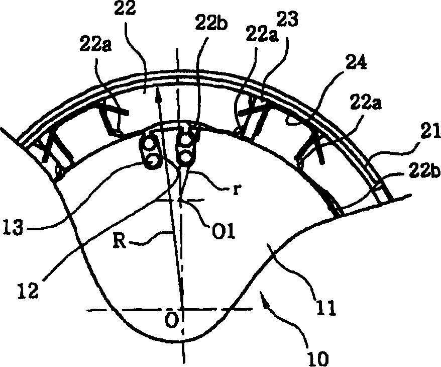 Yoke iron device for starting electric machine